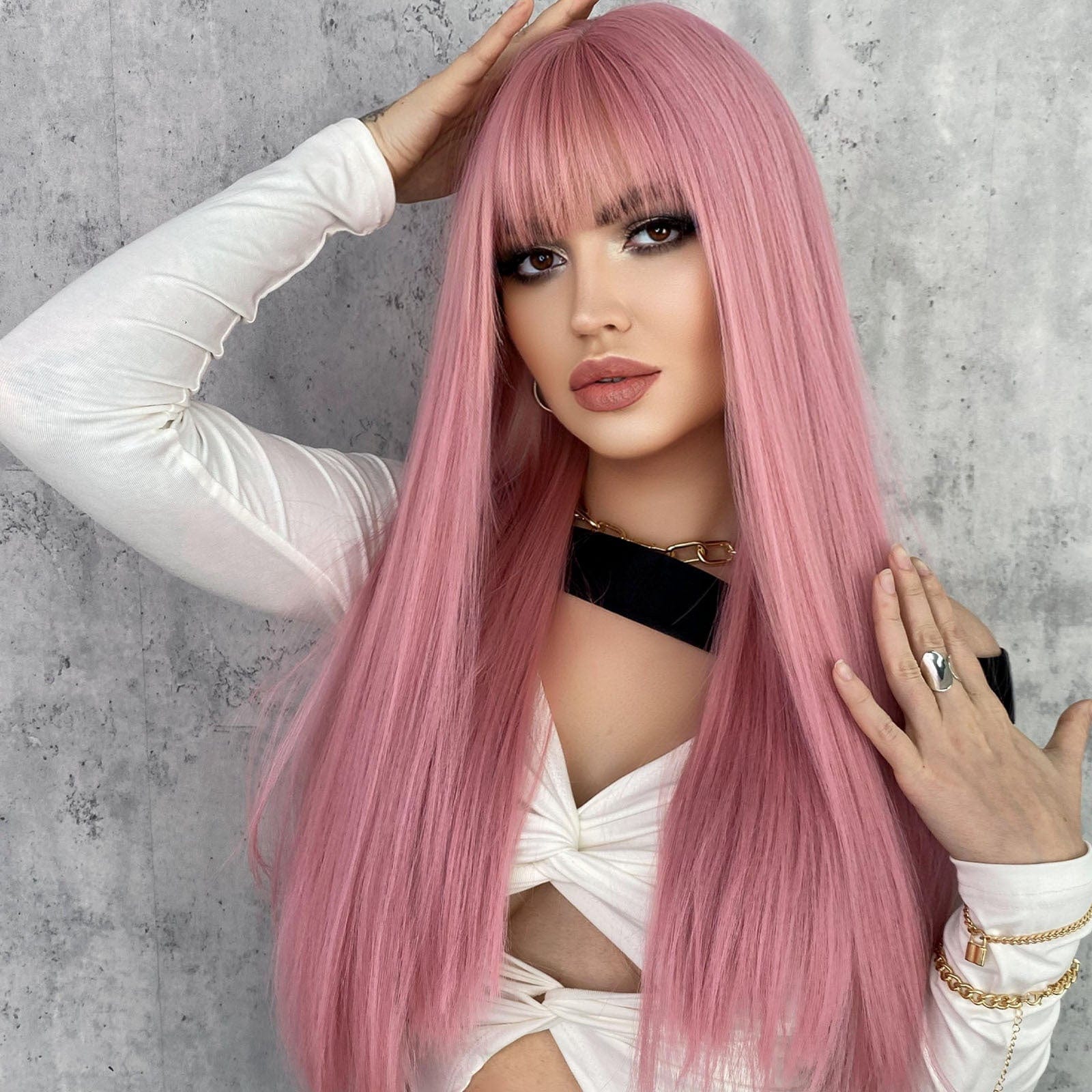 Long Straight Pink Wigs 24 inches – Rehou